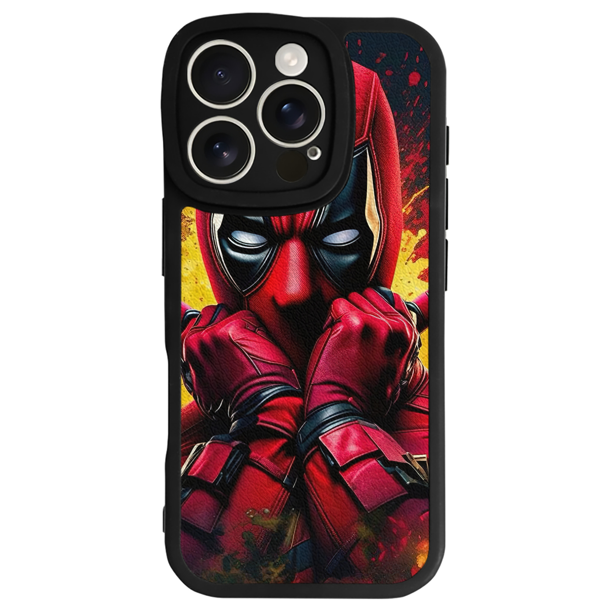 （画像用） Deadpool デッドプール 【iPhone 16シリーズ対応】シリコンスマホケース（レザー調） 材質：シリコン